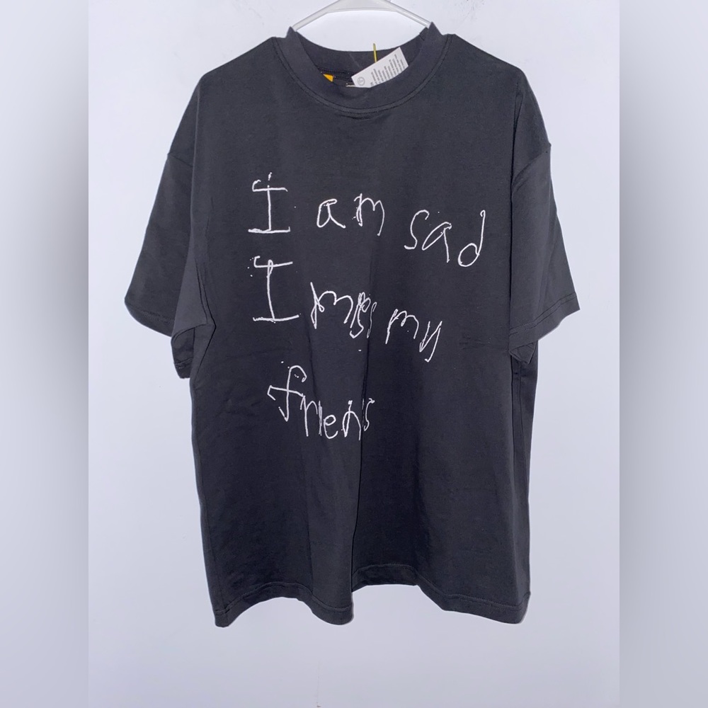 NWT RARE gallery dept. Boxy ANTIQUE BLACK handwritten “I m sad I miss my friends - Picture 16 of 17